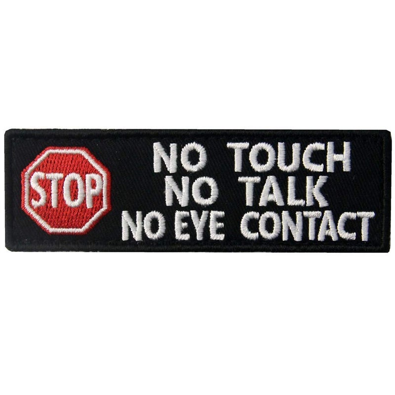 ODSP Service Dog No Touch No Talk Warning Vests/Harnesses Tactical Badge Emblem Embroidered Fastener Hook and Loop Patches Appliques 3.93 x 1.18 Inch Bubble of 2PCS - Image 4